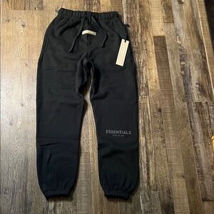 Essentials Black Kids Sweatpants with Logo